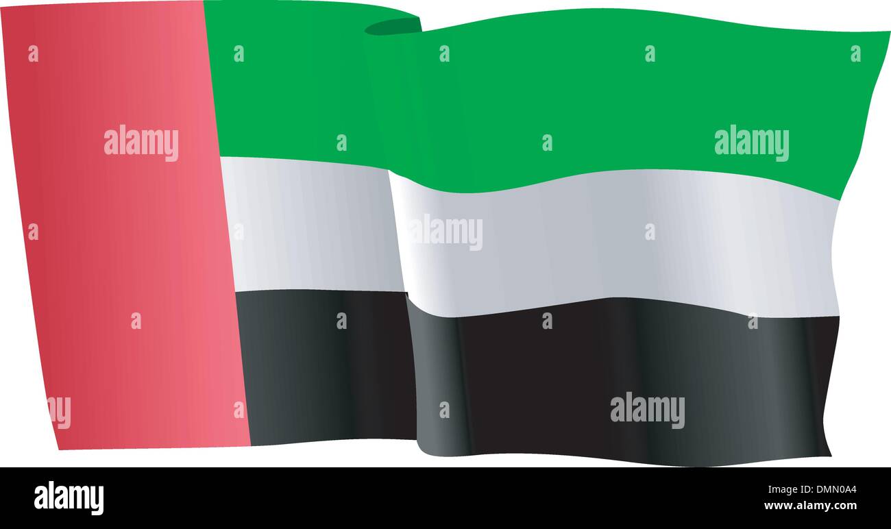 Flagge der Vereinigten Arabischen Emirate Stock Vektor