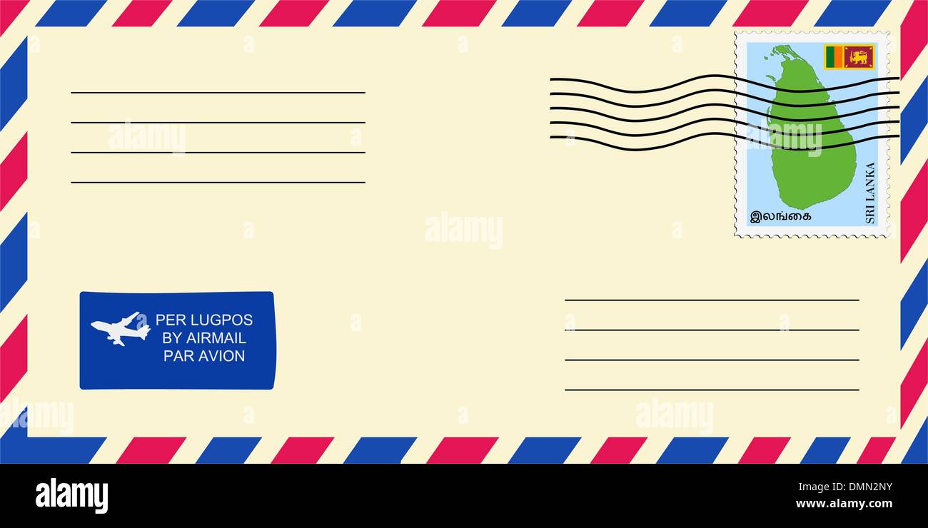Brief mit Briefmarke Stock Vektor