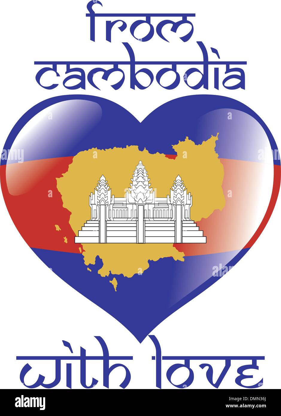 aus Kambodscha mit Liebe Stock Vektor