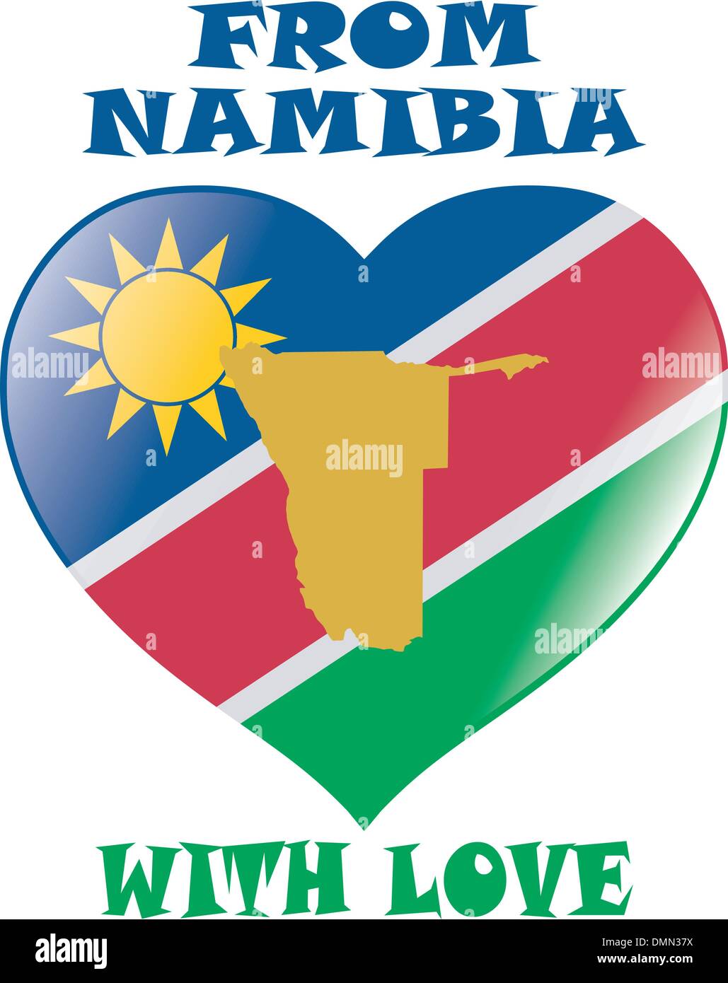 aus Namibia mit Liebe Stock Vektor