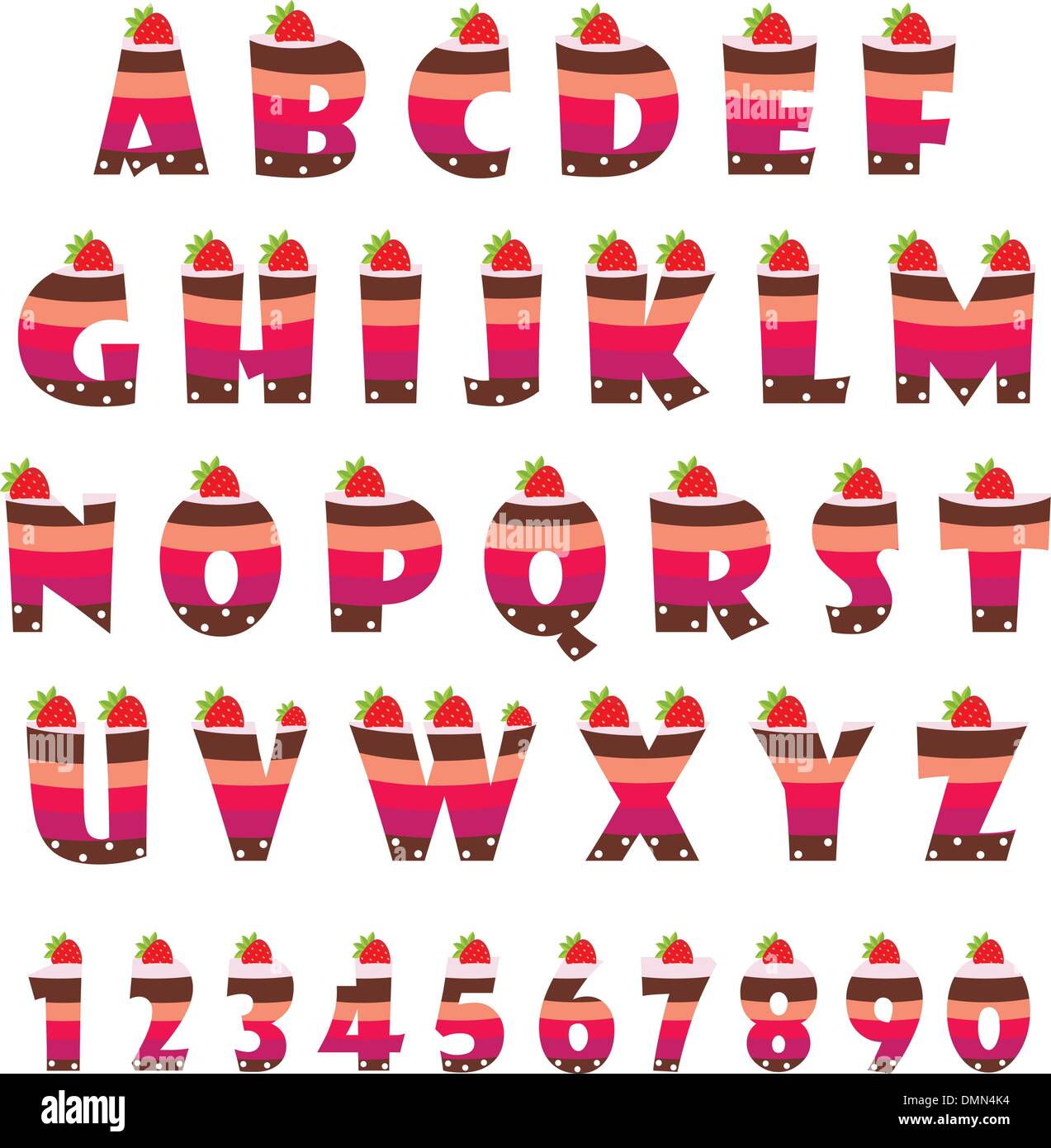 Süße Buchstaben des Alphabets Stock Vektor