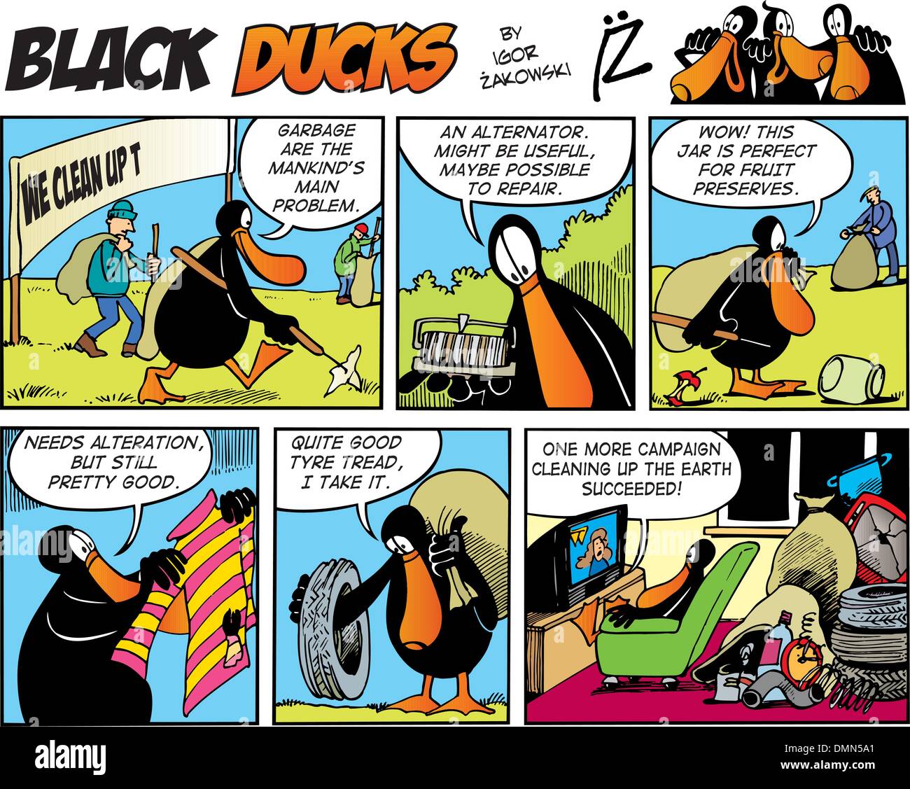 Schwarze Enten Comics Episode 72 Stock Vektor