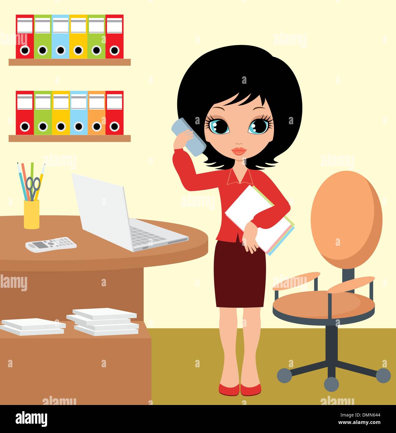 Hübsches Mädchen - Geschäftsfrau Stock Vektor