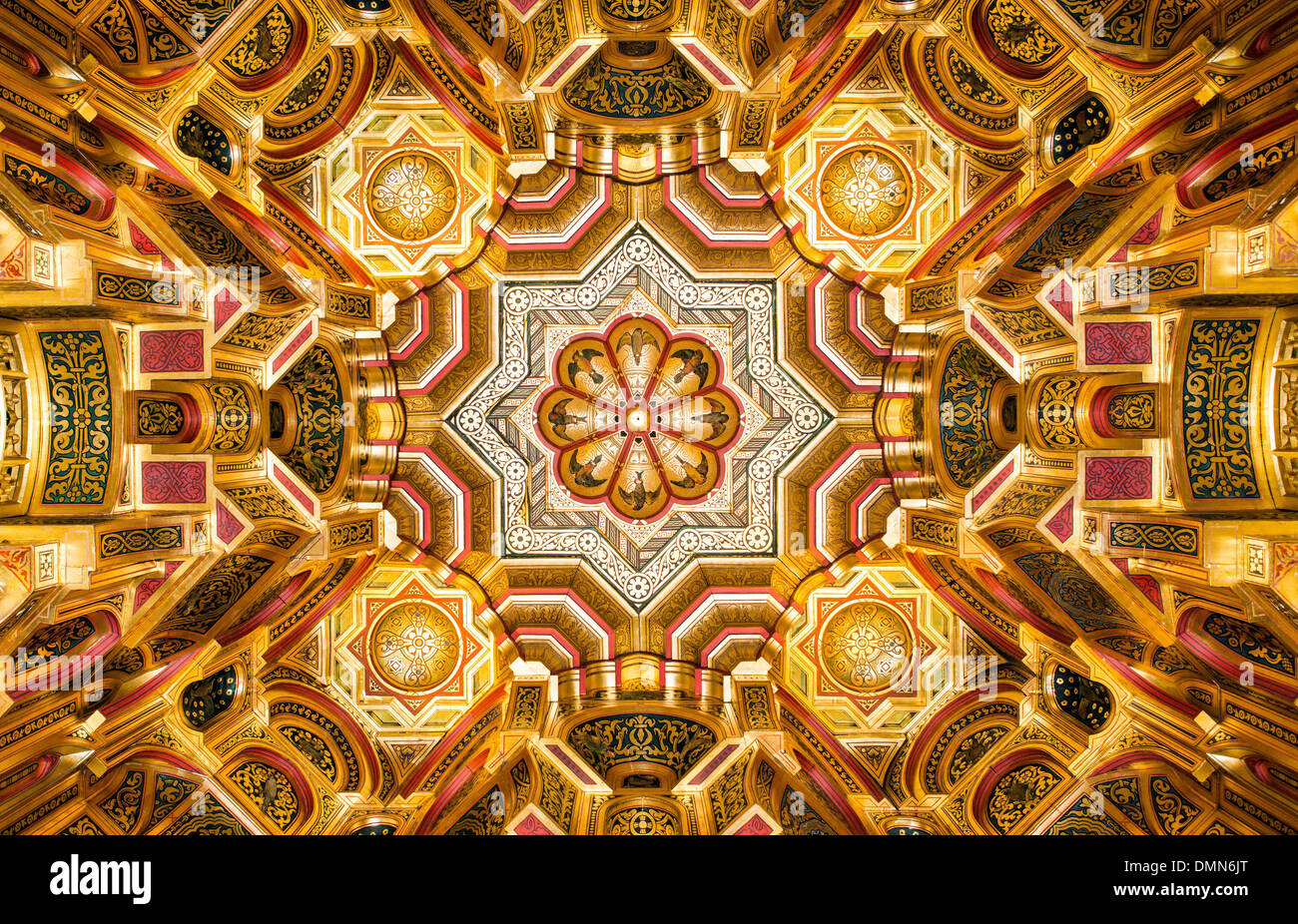 Der arabischen Zimmerdecke an Cardiff Castle Stockfoto