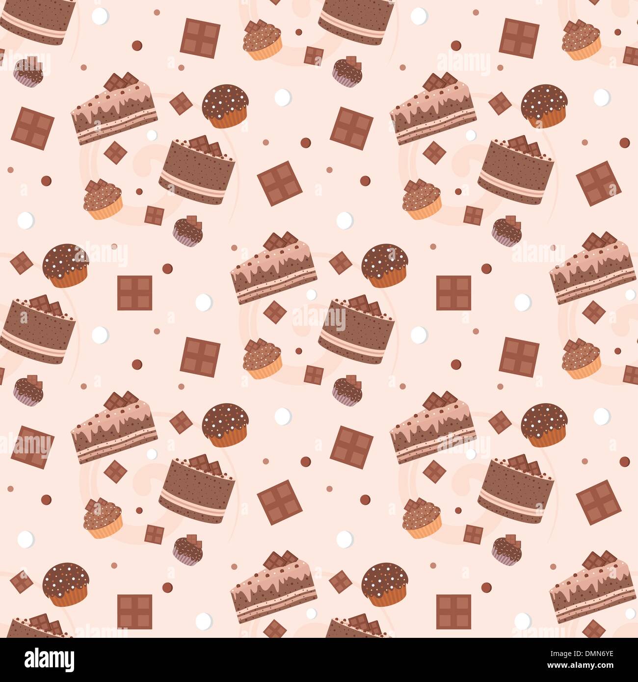 Nahtlose Schokokuchen Muster Stock Vektor