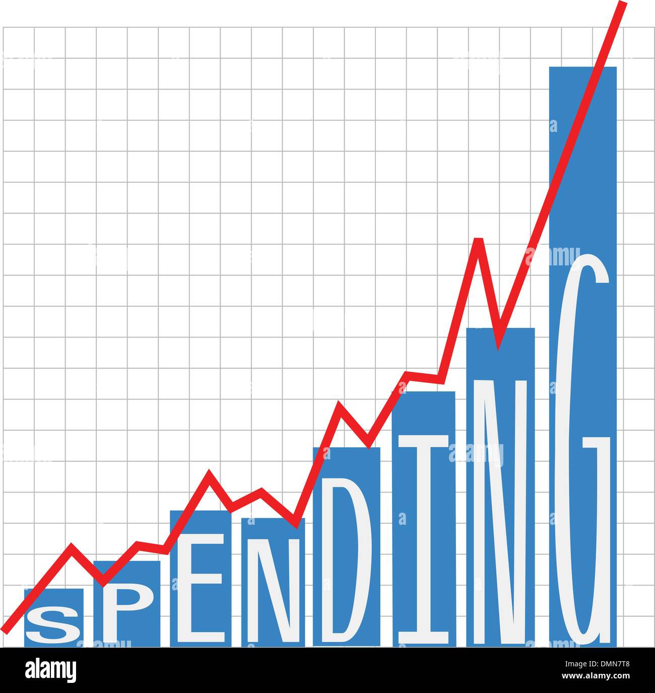 Regierung große Ausgaben Defizit Diagramm Stock Vektor