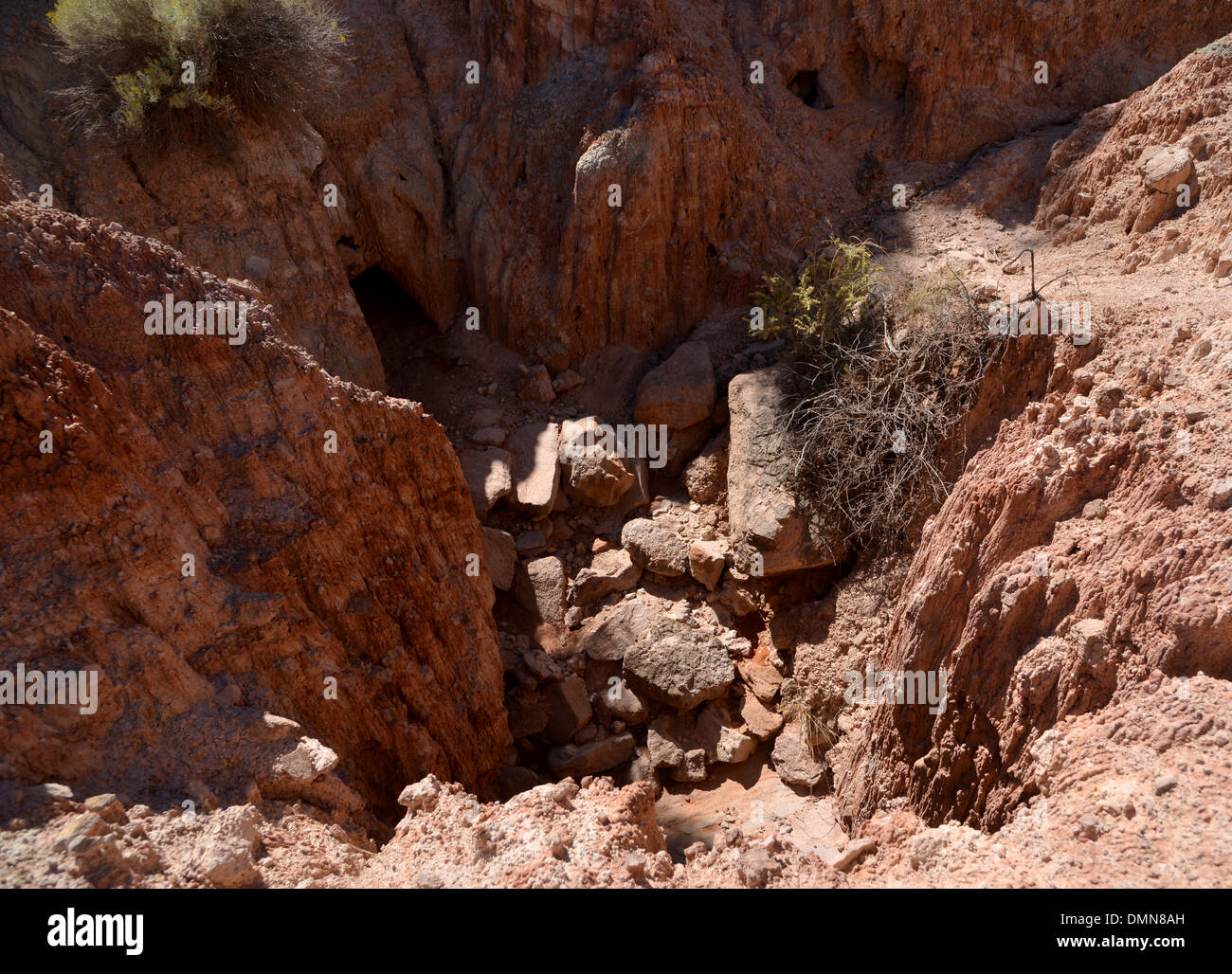 Rote Erde und Berge in den Palo Duro Canyon State Park in der Nähe von Amarillo in Texas Panhandle Stockfoto