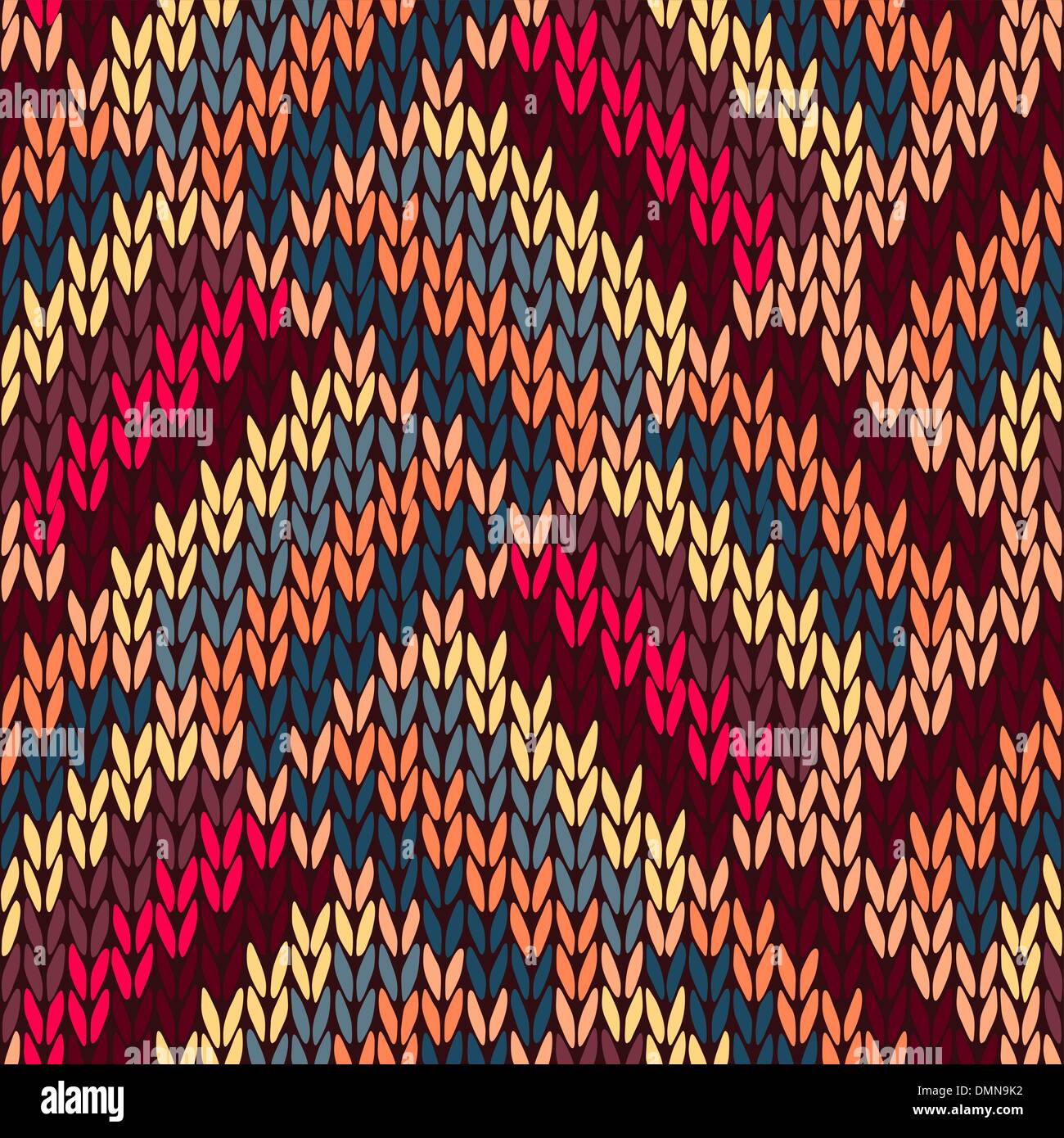 Stil nahtlos braun rot gelb blau gestrickt Muster Stock Vektor Stil nahtlos braun rot gelb blau gestrickt Muster Stock Vektor