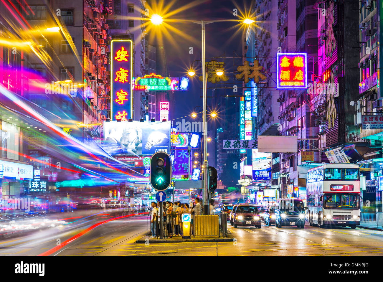 Nathan Road in Hongkong Stockfoto