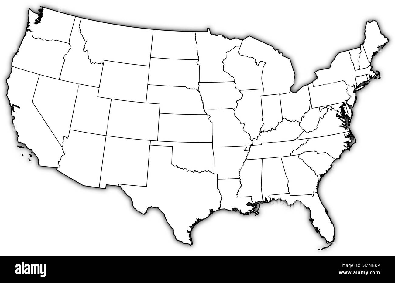 Karte der Vereinigten Staaten Stock Vektor