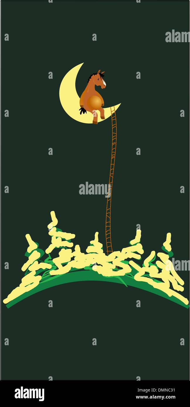 Mond-Pferd Stock Vektor