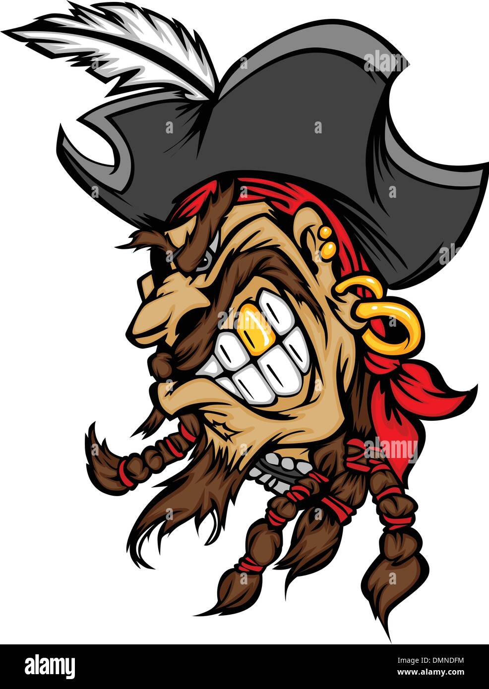 Piraten-Maskottchen mit Hut-Cartoon-Vektor-Bild Stock Vektor
