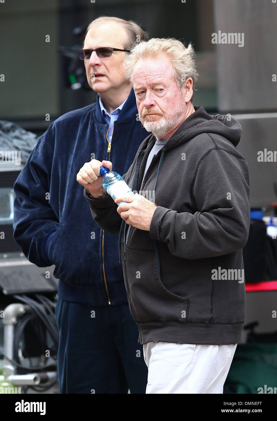 Sir Ridley Scott am Film-Set seines neuen Films "The Counselor" vor Ort in London-Story über einen Anwalt ist findet sich in Stockfoto