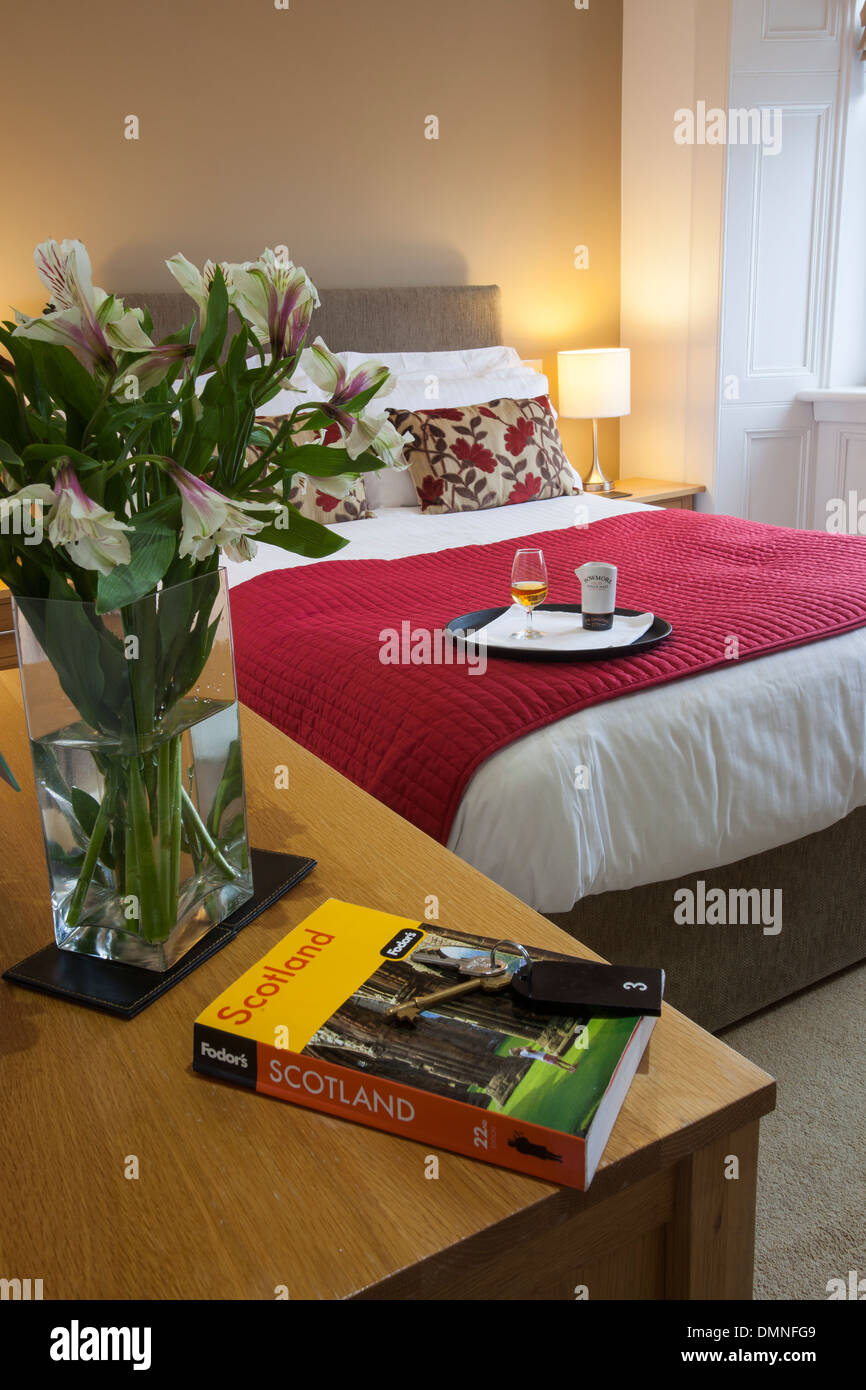Typisch schottische Bett & Frühstück Zimmer Gastfreundschaft Stockfoto