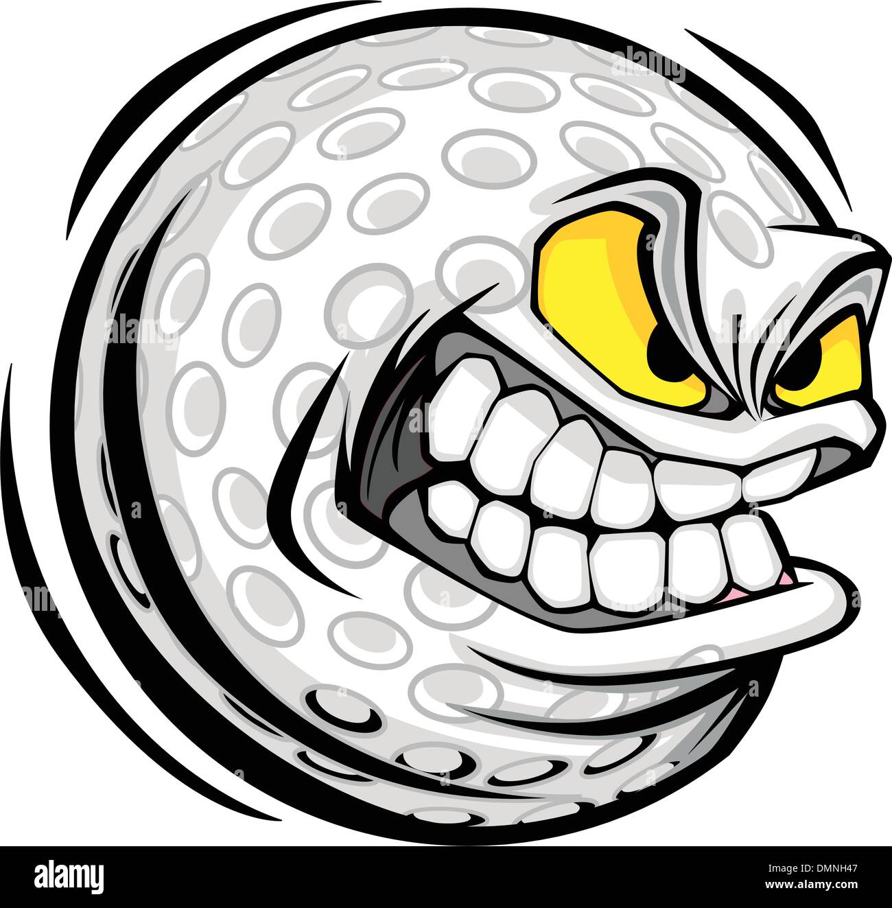 Golf-Ball-Gesicht-Cartoon-Vektor-Bild Stock Vektor