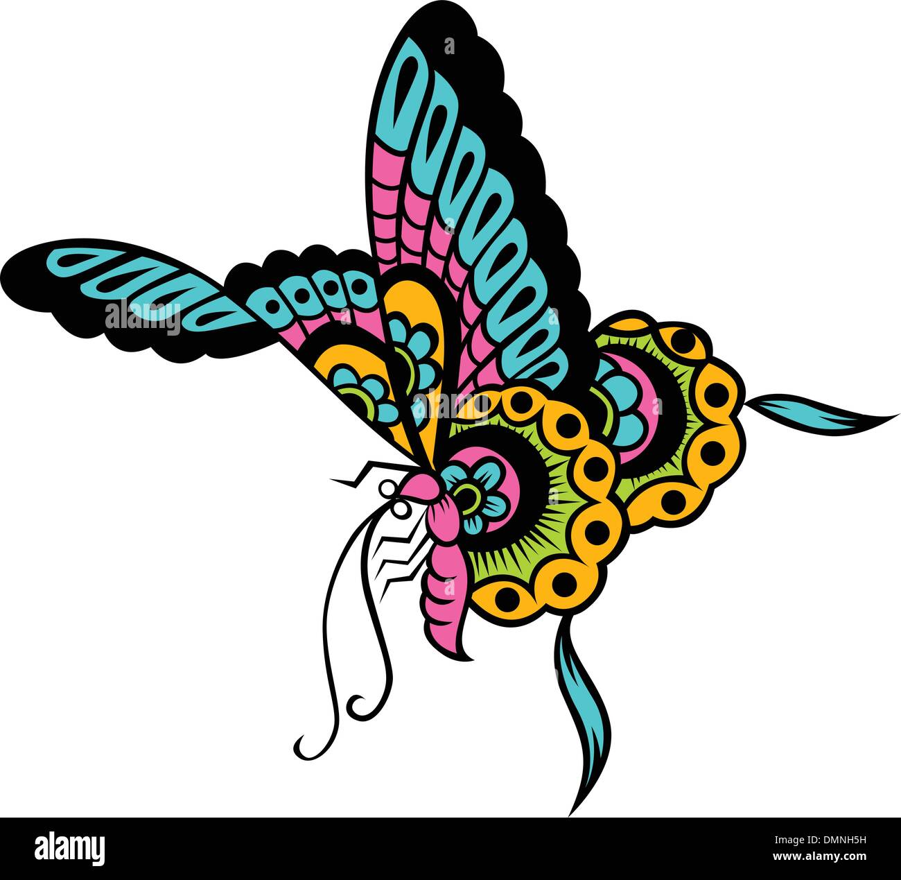 bunte Schmetterling Abbildung Stock Vektor