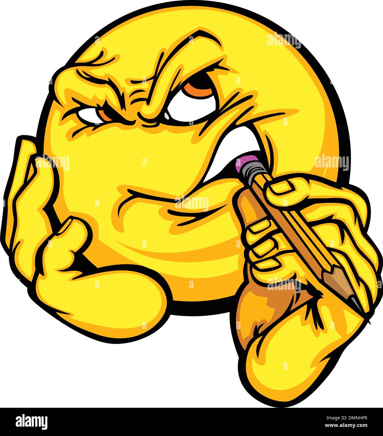 Denken Kreativität Cartoon Gesicht emoticon Stock Vektor