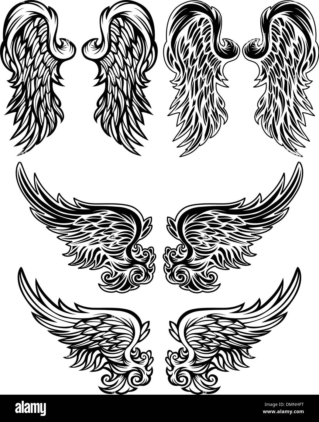 Engel Flügel Vektor-Illustrationen Stock Vektor
