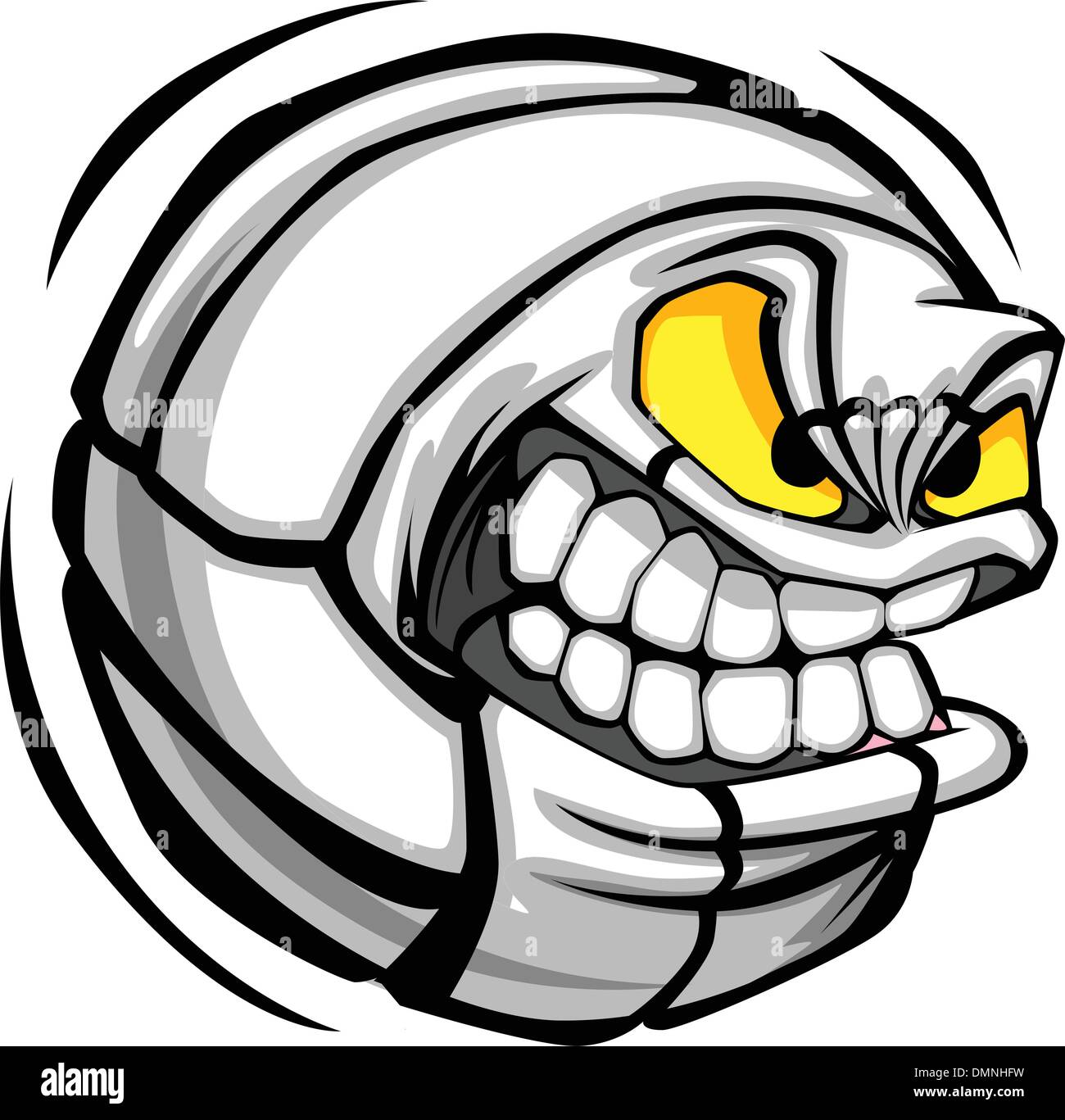 Volleyball-Ball-Gesicht-Cartoon-Vektor-Bild Stock Vektor