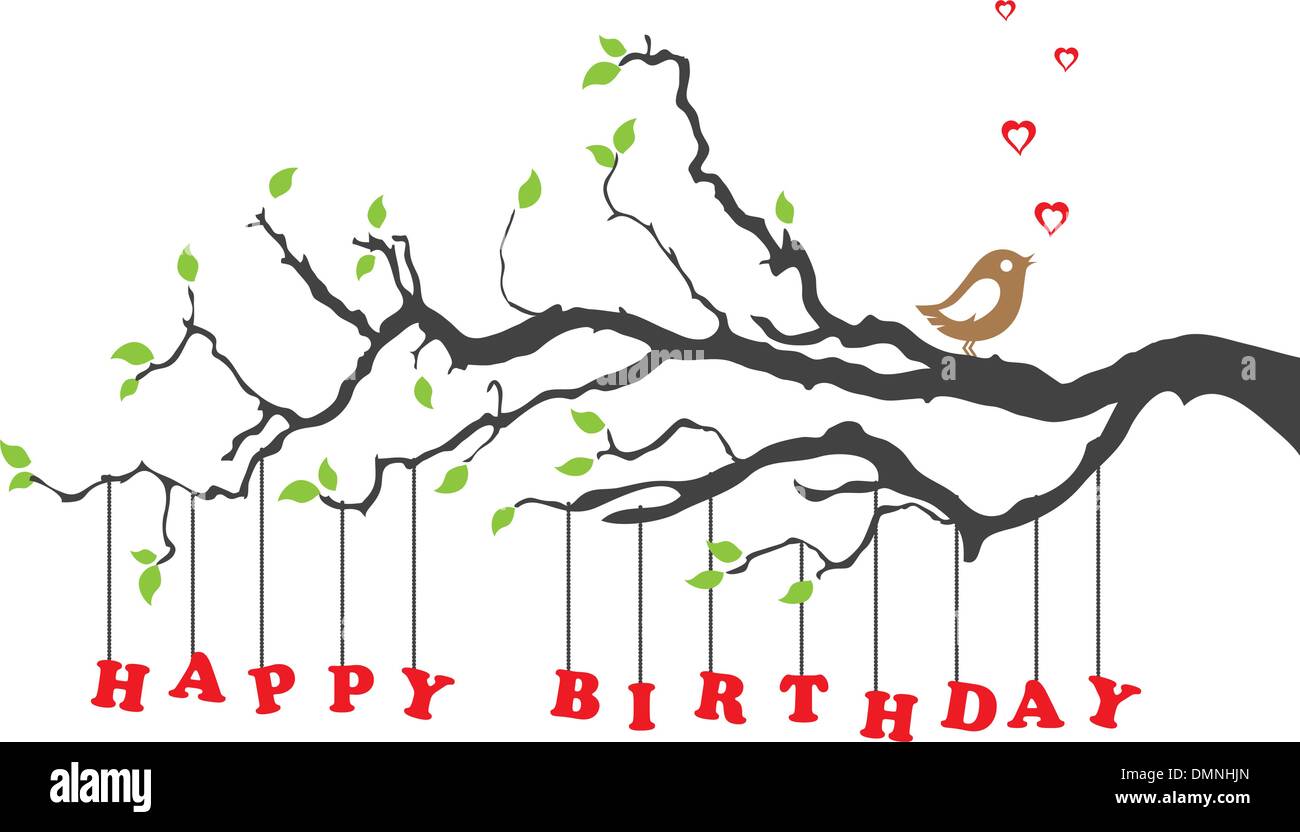 Alles Gute zum Geburtstag Grußkarte mit Vogel Alamy