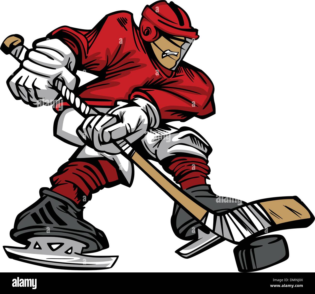 Cartoon Hockey Player Skaten Vektor Stock Vektor