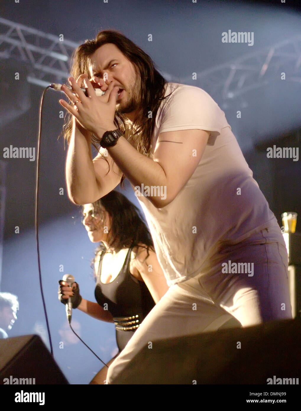 Andrew WK die live am Tag 2 der Hevy Festival 2012 im Port Lympne Animal Park Hythe Kent - 04.08.12 Stockfoto
