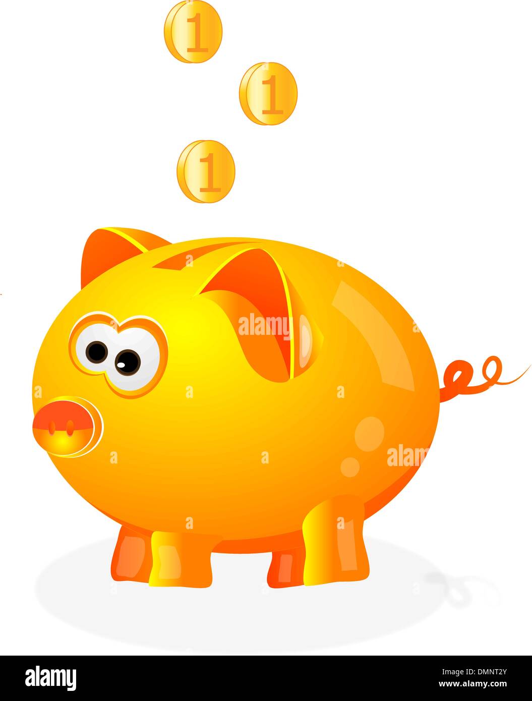Sparschwein mit Münzen Hintergrund Stock Vektor