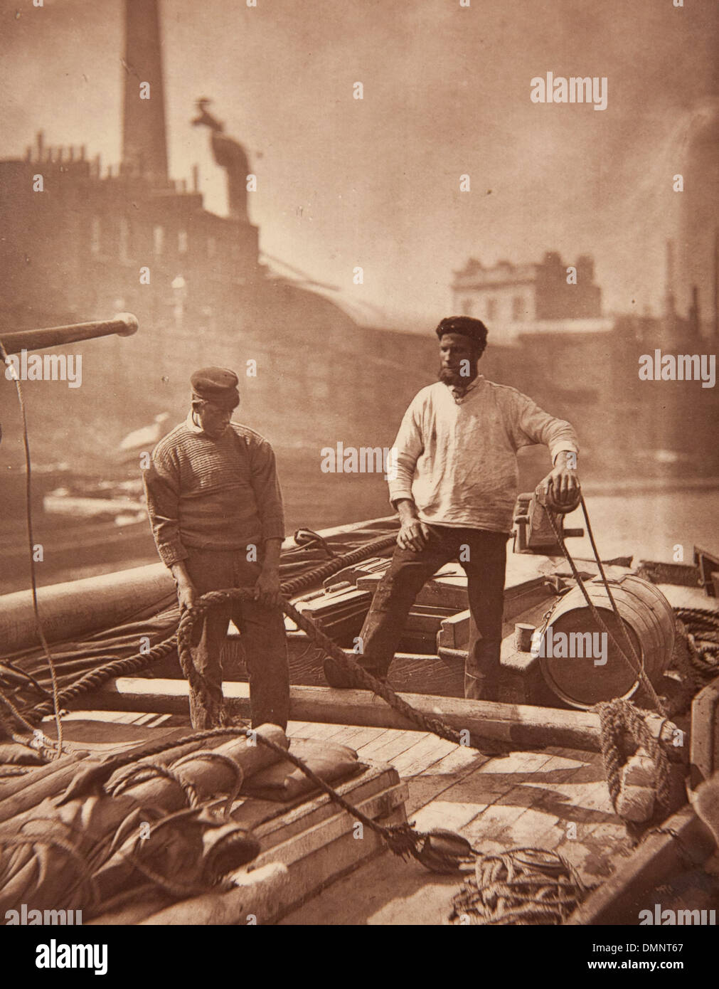 Foto zeigt "Arbeiter auf die" Stille Autobahn '' (Schiffer auf der Themse) "in der Straße leben in London Buch Stockfoto