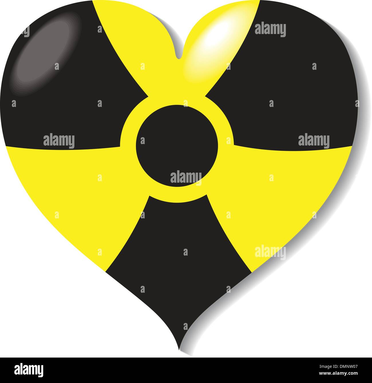Atomic (nuklearen) Herz, Gefahr! Stock Vektor