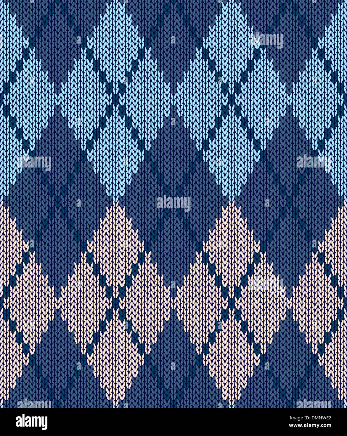 Stil nahtlose Beige Türkis Blau männlich Muster gestrickt Stock Vektor
