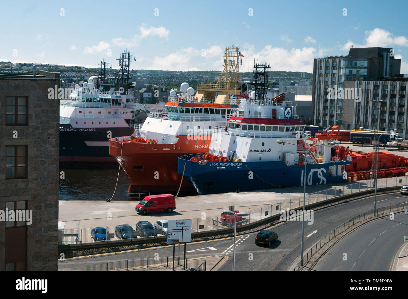 Dockside Hafen Aberdeen Transport Öl Stockfoto