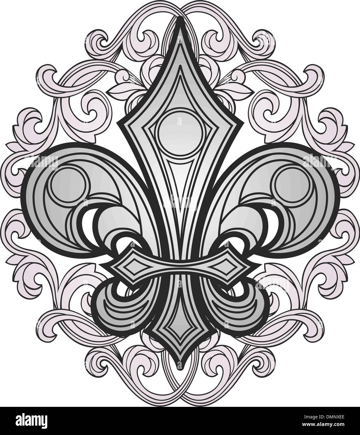 Schild-Symbol mit Swirl ornament Stock Vektor