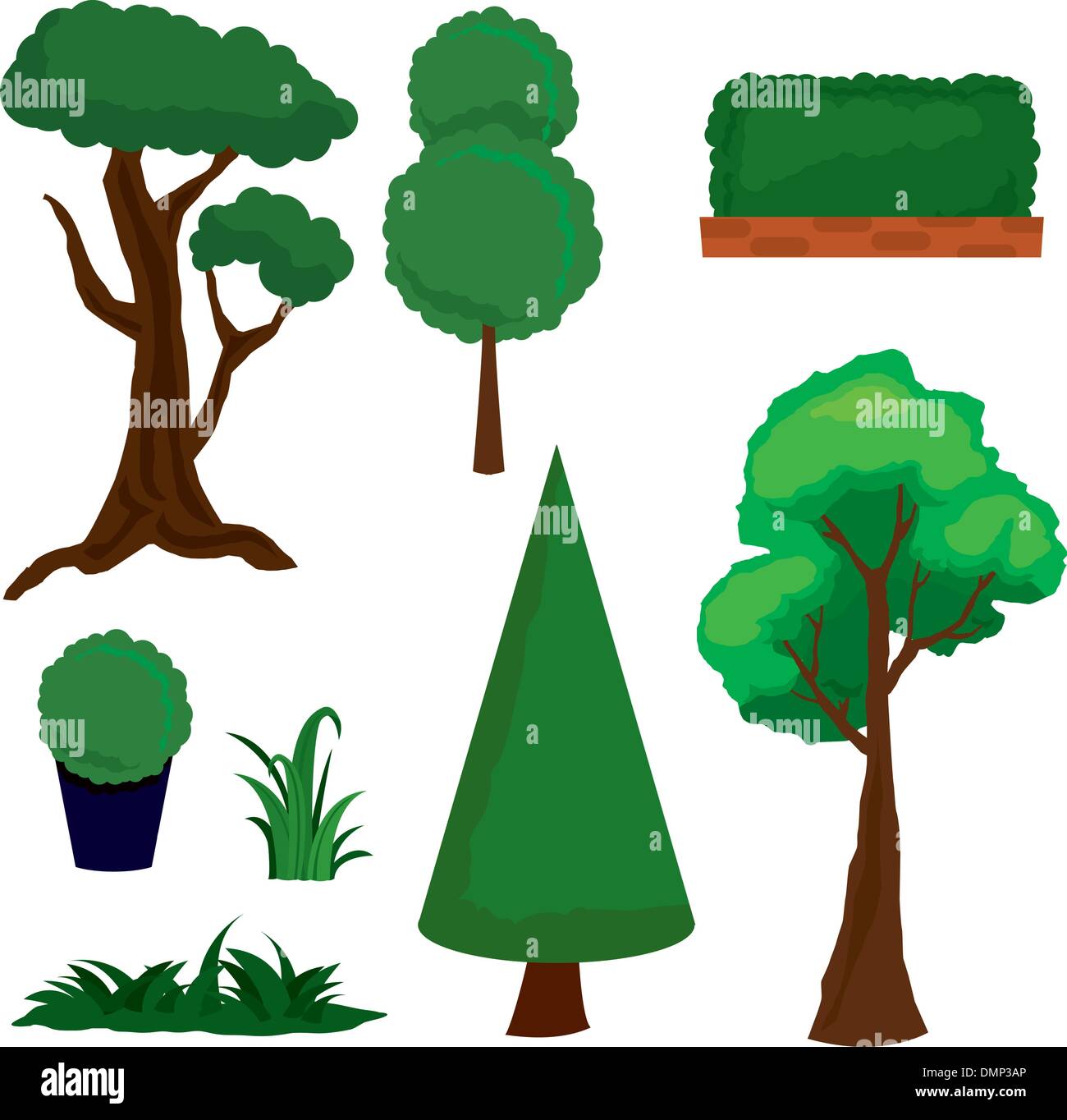 Grün und Bäume Stock Vektor