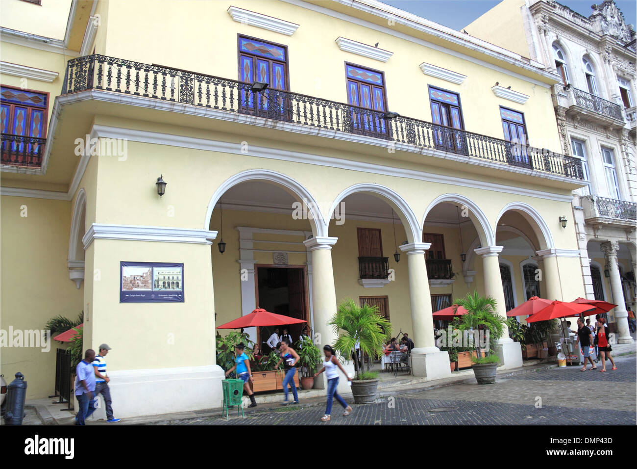 Hostal Santo Angel, Plaza Vieja, Alt-Havanna (La Habana Vieja), Kuba, Karibik, Mittelamerika Stockfoto