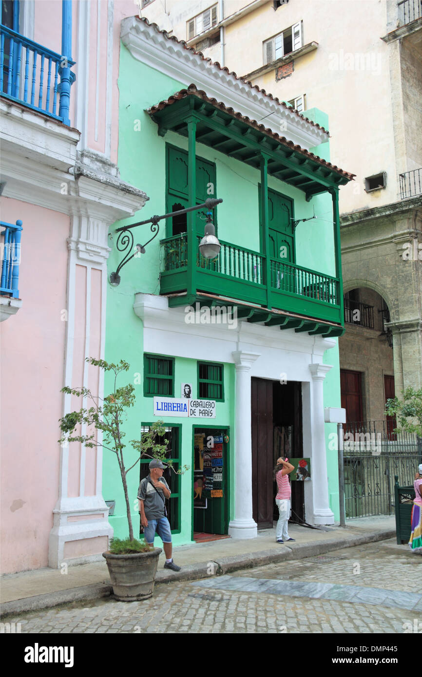 Libreria Caballero de París, Plaza de San Francisco, Alt-Havanna (La Habana Vieja), Kuba, Karibik, Mittelamerika Stockfoto