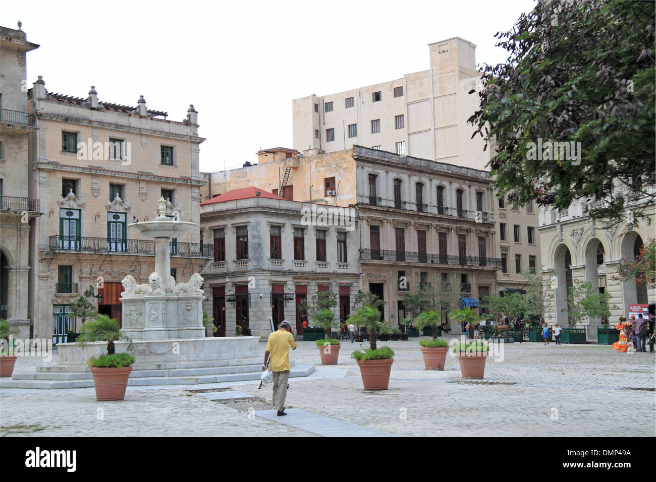 Fuente de los Leones, Plaza de San Francisco die Altstadt von Havanna (La Habana Vieja), Kuba, Karibik, Mittelamerika Stockfoto