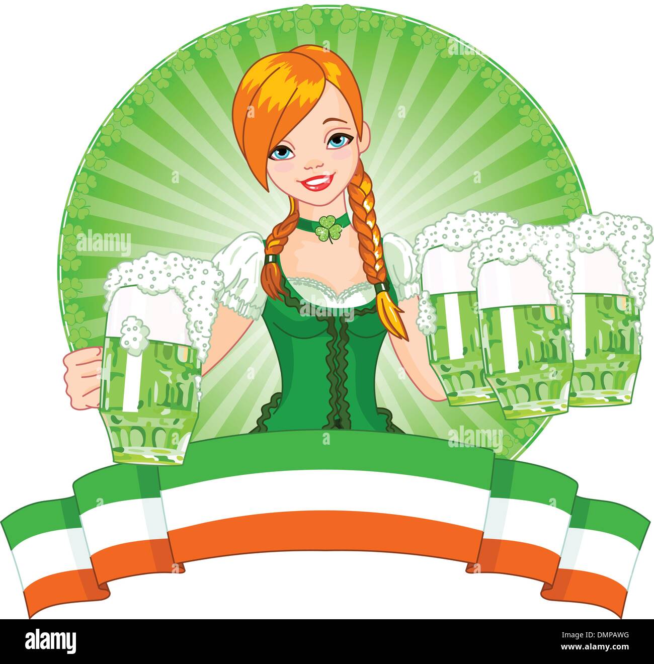 St. PatrickÔÇÖs Day Mädchen Stock Vektor