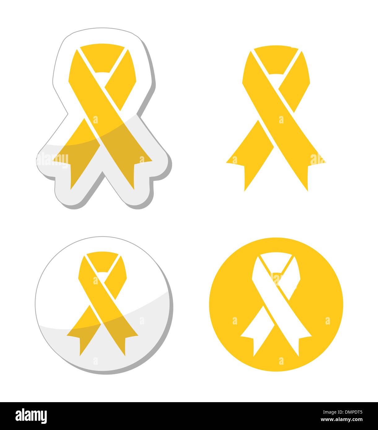Gelbes Band - Unterstützung für Truppen, Suizidprävention, Adoptiv-Eltern-symbol Stock Vektor
