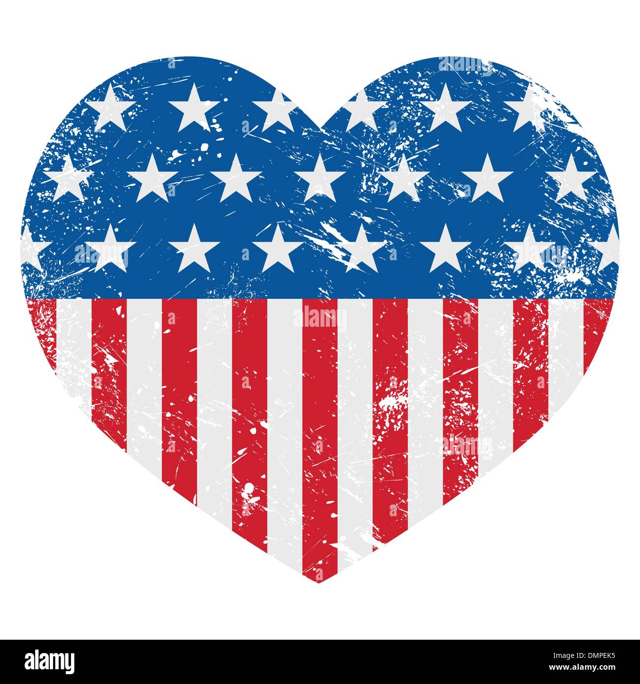 USA-Amerika-Retro-Herz-Flag - Vektor Stock Vektor