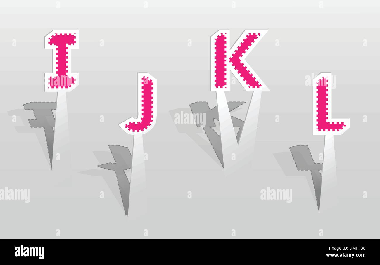 Illustration der IJKL Buchstaben Stock Vektor