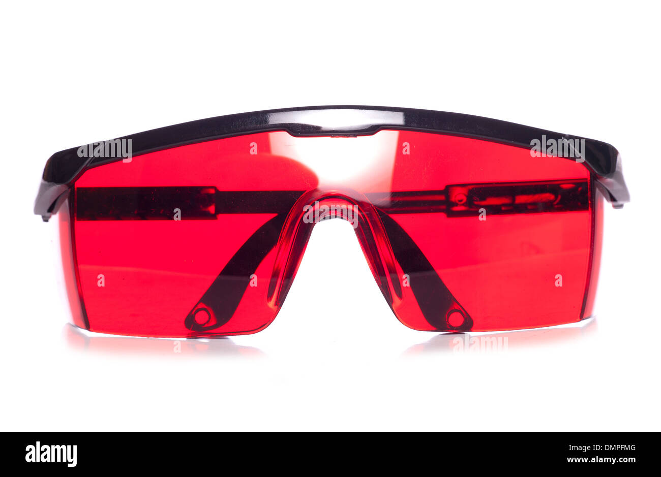 Rot Sicherheit Schutzbrille Studio Ausschnitt Stockfoto