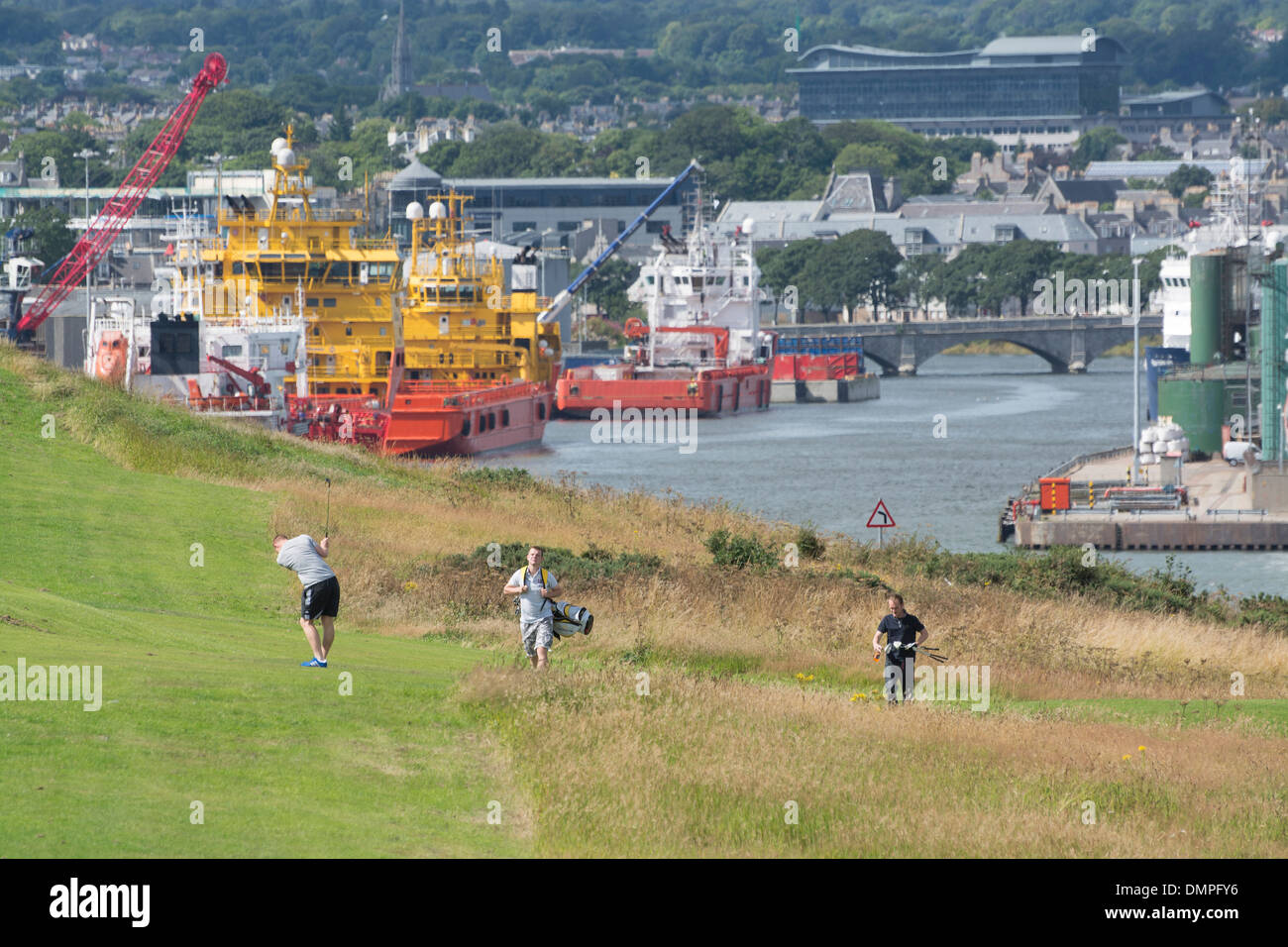 Golf torry Aberdeen Golfer liefern Schiffe Stockfoto