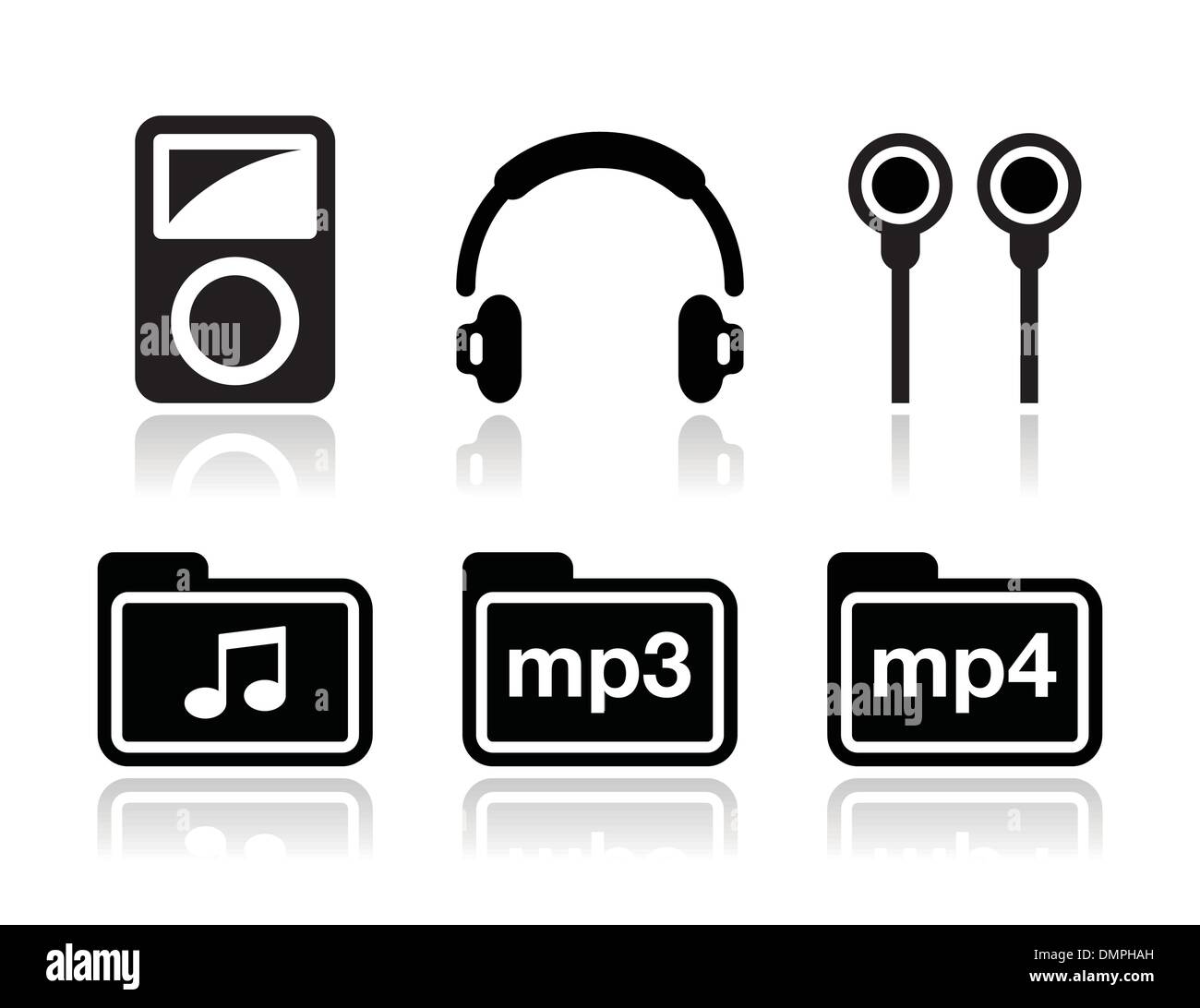MP3-Player-Vektor-Icons-set Stock Vektor