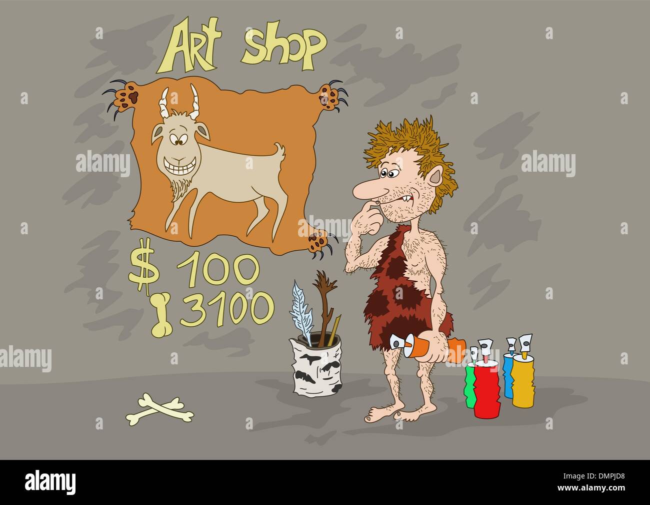 Steinzeit-Kunst-Shop Stock Vektor