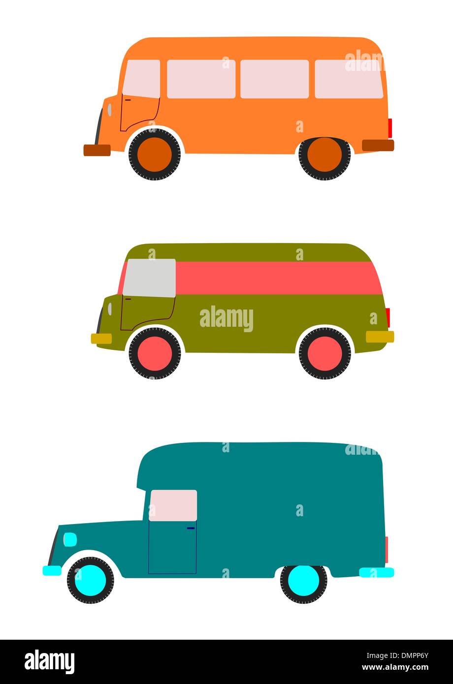 Retro-van Satz. Stock Vektor