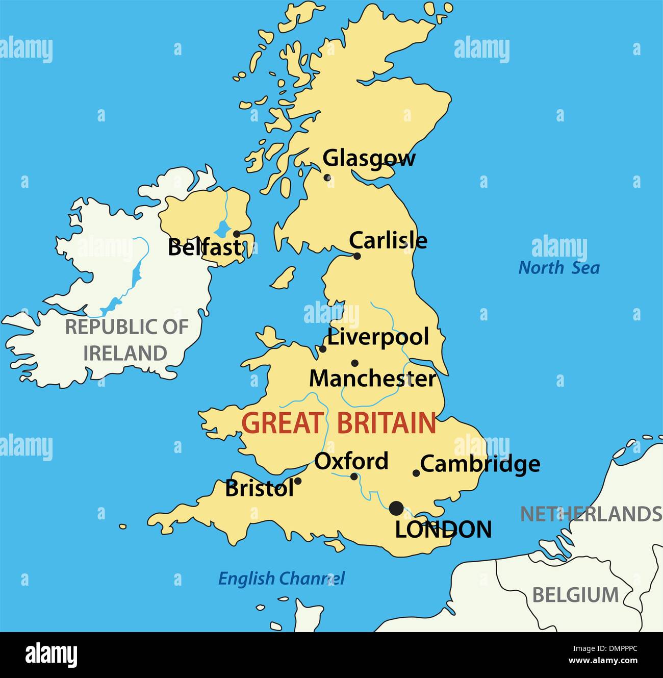 Vektor-Illustration - Karte von United Kingdom of Great Britain Stock Vektor