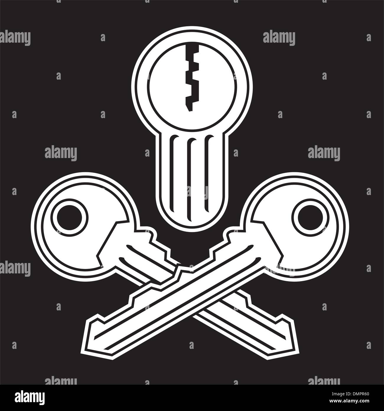 Jolly Roger Schloss mit Schlüsseln Stock Vektor