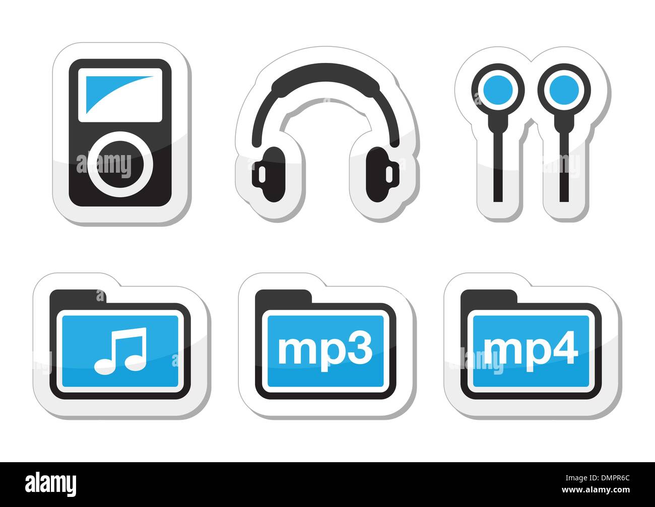 MP3-Player-Vektor-Icons-set Stock Vektor