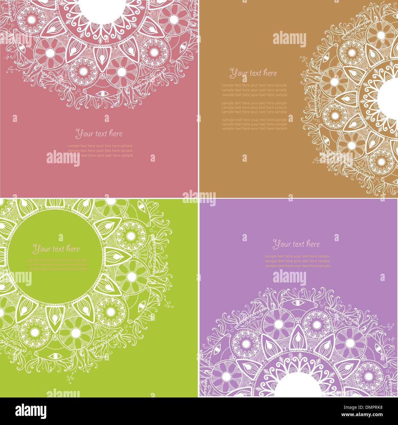 Satz von vier dekorative Vintage-Design-Element Stock Vektor
