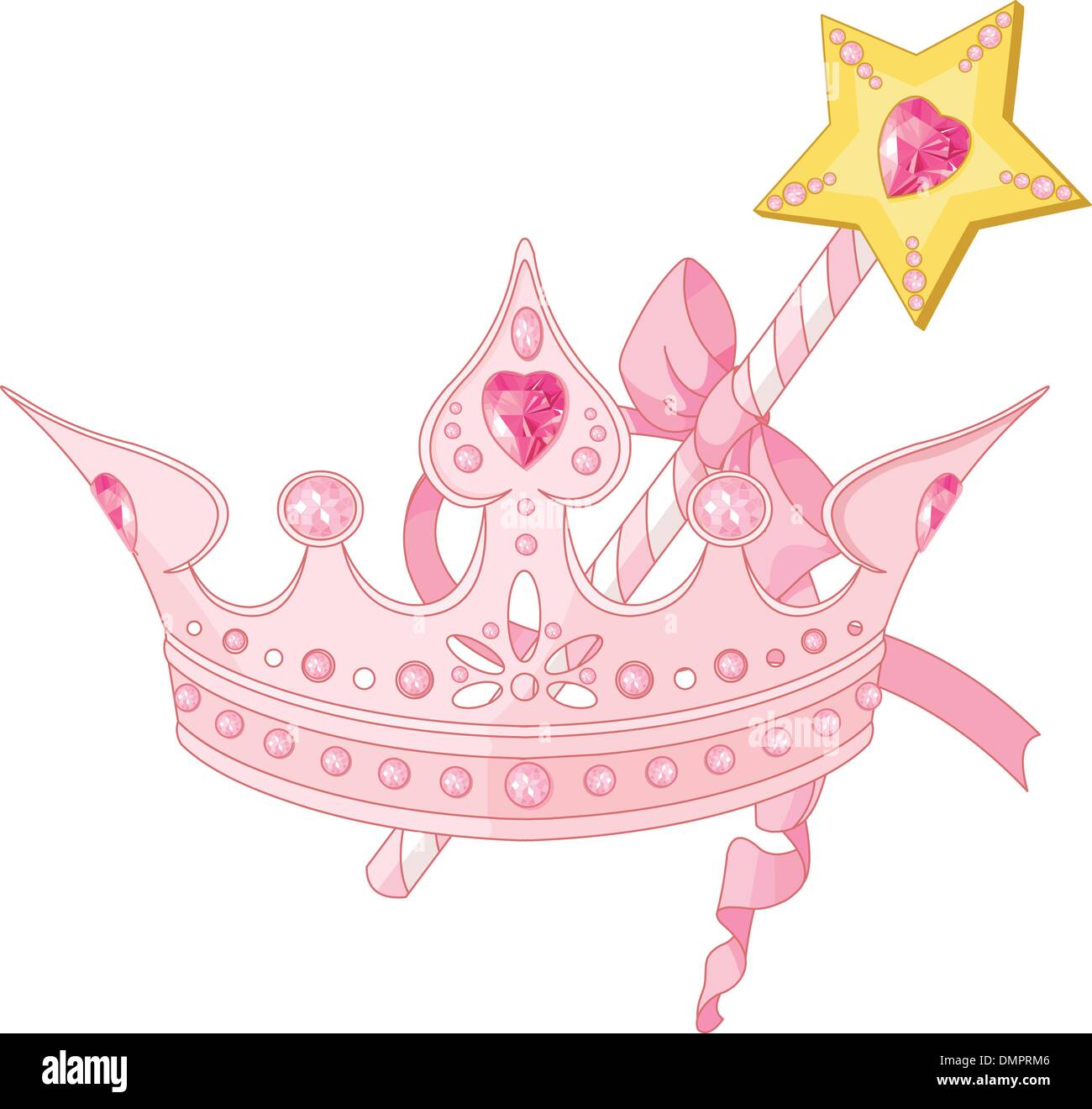 Prinzessin Krone und magischen Zauberstab Stock Vektor